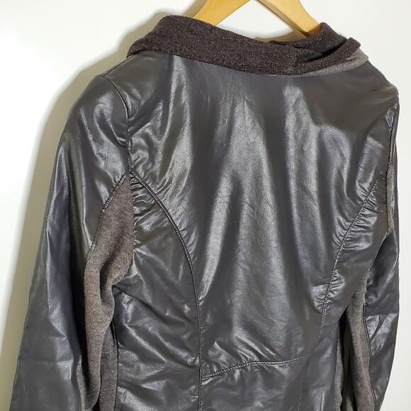 Blank NYC private practice drape front faux leather moto jacket - Picture 5 of 10